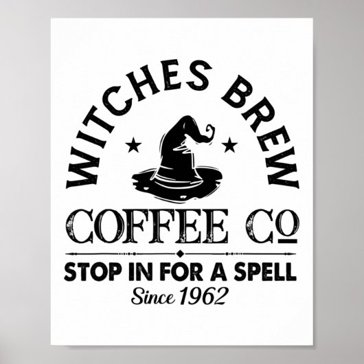 Womens Funny Witch Hexen Brew Coffee Hallowe Poster (Vorne)