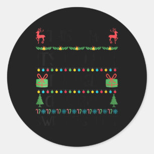 Womens Funny Xmas zu heiße hässliche Weihnachtssüß Runder Aufkleber