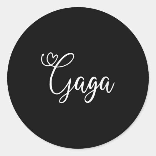 Womens Gaga Cute Heart Grandma V-neck  Runder Aufkleber (Vorderseite)