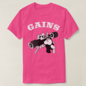 Womens Gains Panda Weightlift Bodybuilding Gym T-Shirt (Design vorne)