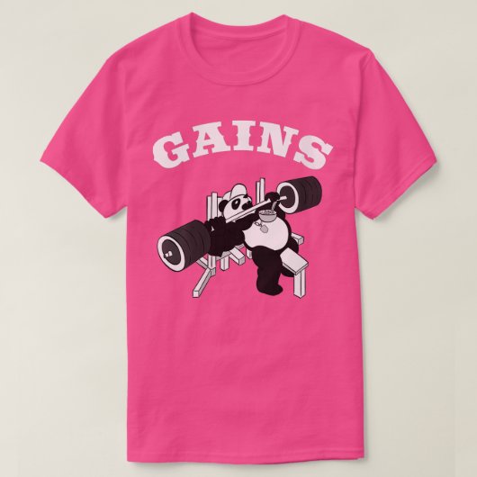 Womens Gains Panda Weightlift Bodybuilding Gym T-Shirt (Design vorne)