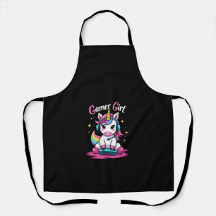 Womens Gamer Girl Gamer, Einhorn, farbenfrohe Tank Schürze