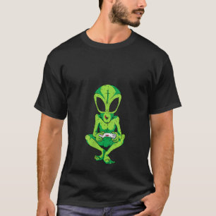 Womens Gaming Alien Console Video Game Controller  T-Shirt