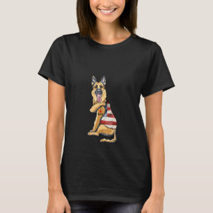 Womens German Shepherd Tattoo Dog I Liebe Vater Fa T-Shirt