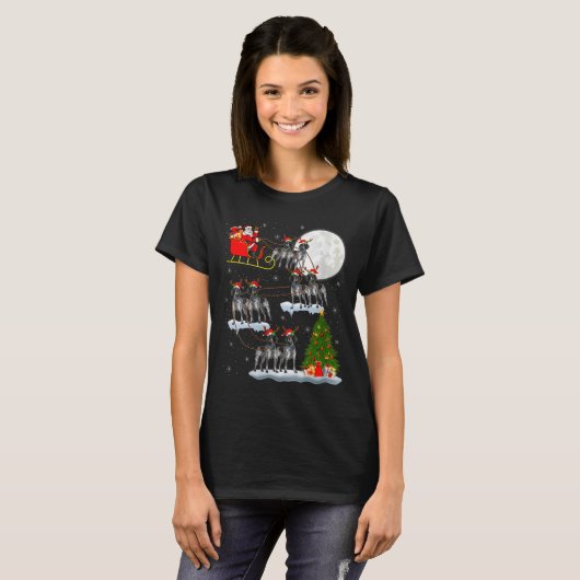 Womens German Shorthaired Inter Dog Christmas Sant T-Shirt (Vorne ganz)