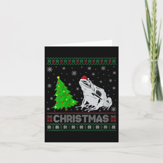 Womens Gift Dart Frog Xmas Tree Lighting Ugly Ch Karte (Vorderseite)