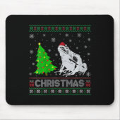 Womens Gift Dart Frog Xmas Tree Lighting Ugly Ch Mousepad (Vorne)