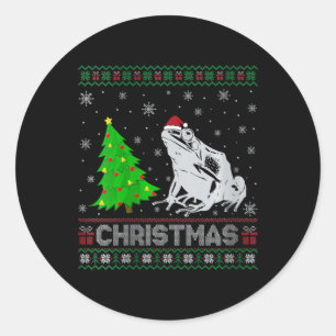 Womens Gift Dart Frog Xmas Tree Lighting Ugly Ch Runder Aufkleber