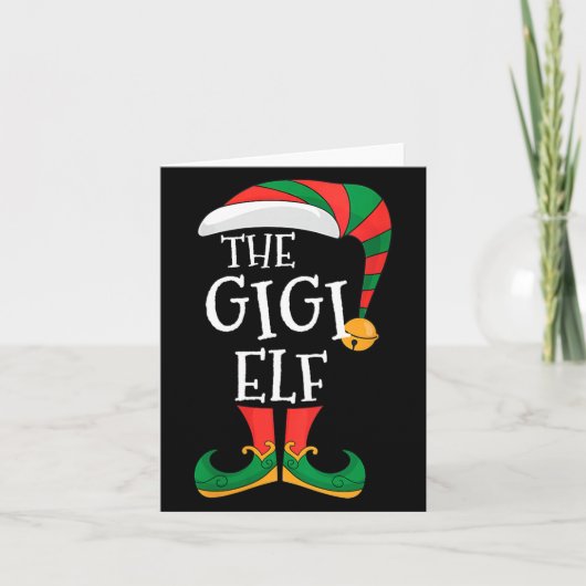 Womens Gigi Elf Xmas Matching Pajamas Group Christ Karte (Vorderseite)