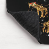 Womens Giraffe Santa Sleigh Flying Funny Magical C Mousepad (Ecke)