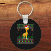 Womens Giraffe Ugly Christmas Sweaters Holiday San Schlüsselanhänger (Vorderseite)