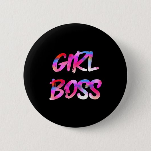 Womens Girl Boss V-neck  Button (Vorderseite)