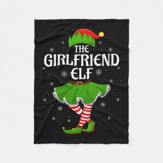 Womens Girlfriend Elf Christmas Family Girls Women Fleecedecke (Vorderseite)