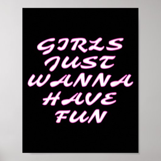 Womens Girls Just W Have Fun V-neck  Poster (Vorne)