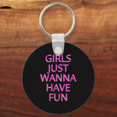 Womens Girls Just W Have Fun V-neck  Schlüsselanhänger (Vorderseite)