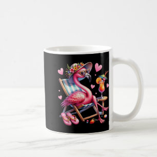Womens Girls Pink Flamingo Beach Palm Tree Niedlic Kaffeetasse