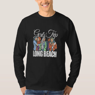 Womens Girls Trip Long Beach  Melanin Bestie & Bes T-Shirt