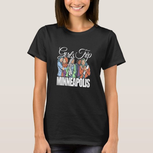 Womens Girls Trip Minneapolis   Melanin Bestie & B T-Shirt (Vorderseite)
