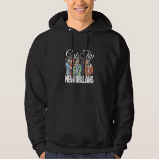 Womens Girls Trip New Orleans Melanin Bestie & B Hoodie