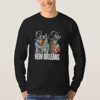 Womens Girls Trip New Orleans Melanin Bestie & B T-Shirt