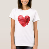 Womens Girls Valentine T - Shirt Rotes Herz Liebe (Vorderseite)