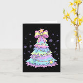 Womens Girly Christmas Tree Coquette Bow Jolly Xma Karte (Gelbe Blume)