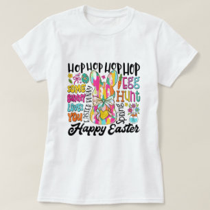 Womens Glitzer Ostersonnige Typografie T-Shirt