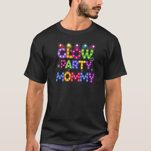 Womens Glow Party Mommy Birthday Lights Party Moth T-Shirt (Vorderseite)