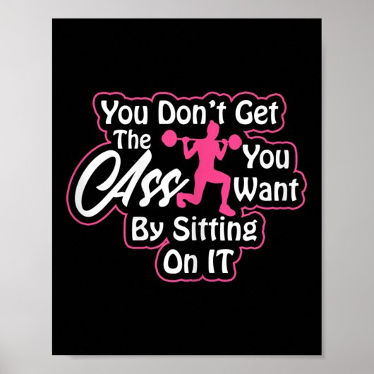 Womens Glutes Workout Day Insrational Motivational Poster (Vorne)