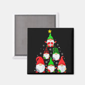 Womens Gnomes Christmas Tree Pajamas Funny Gnome H Magnet (Vorderseite/Rückseite)