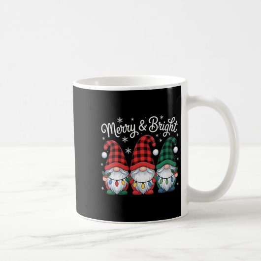 Womens Gnomes Merry And Bright Christmas Lights Bu Kaffeetasse (Rechts)