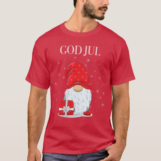 Womens God Jul Swedish Merry Christmas Swedenomte  T-Shirt