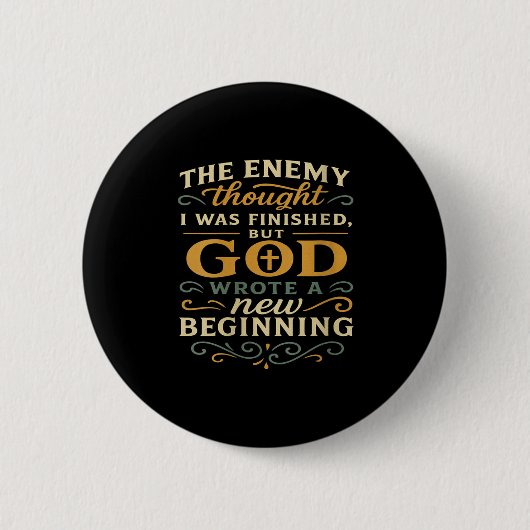 Womens God Wrote A New Beginning Faith Based Insra Button (Vorderseite)