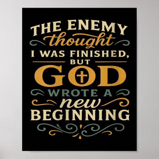 Womens God Wrote A New Beginning Faith Based Insra Poster (Vorne)