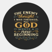 Womens God Wrote A New Beginning Faith Based Insra Runder Aufkleber (Vorderseite)