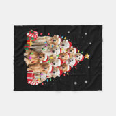 Womens Golden Retriever Christmas Tree Ornament De Fleecedecke (Vorderseite (Horizontal))