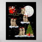 Womens Golden Retriever Dog Santa Sleigh Flying Fu Poster (Vorne)
