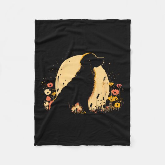 Women's Golden Retriever Lover Dog Owner Wildflowe Fleecedecke (Vorderseite)