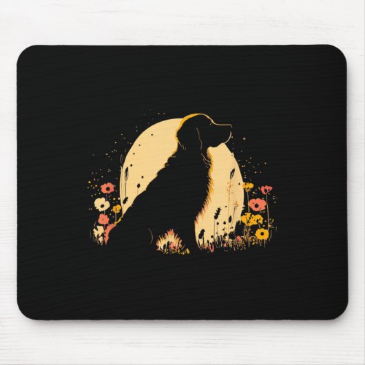Women's Golden Retriever Lover Dog Owner Wildflowe Mousepad (Vorne)