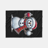 Womens Golf Ball Snowman Funny Frohe Weihnachten T Fleecedecke (Vorderseite (Horizontal))