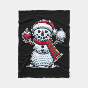 Womens Golf Ball Snowman Funny Frohe Weihnachten T Fleecedecke