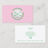 Women's Golf Instructor Crossed Clubs Visitenkarte (Vorne/Hinten)