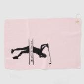 Womens Golf Silhouette Personalized Monogram City Golfhandtuch (Horizontal)