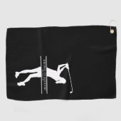 Womens Golf Silhouette Personalized Monogram City Golfhandtuch (Horizontal)