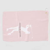 Womens Golf Silhouette Personalized Monogram City Golfhandtuch (Horizontal)