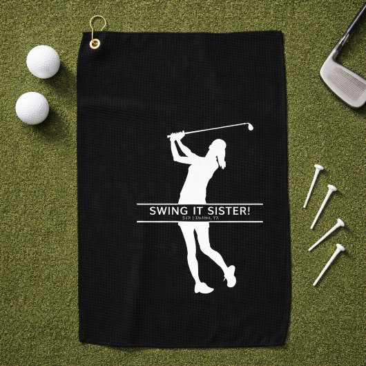 Womens Golf Silhouette Personalized Monogram City Golfhandtuch