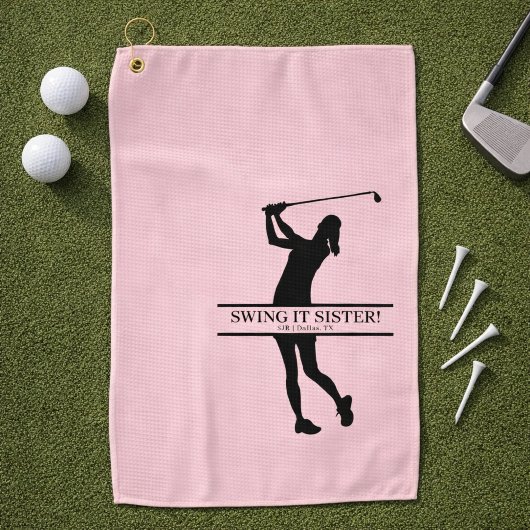 Womens Golf Silhouette Personalized Monogram City Golfhandtuch