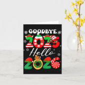 Womens Goodbye 2025 Hello 2026 Christmas Matching Karte (Gelbe Blume)