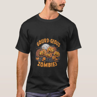 Womens Gourd geous Zombies Spooky Zombie Pumpkins T-Shirt