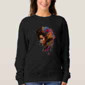 Womens Graffiti Afro Black Women African American Sweatshirt (Vorderseite)